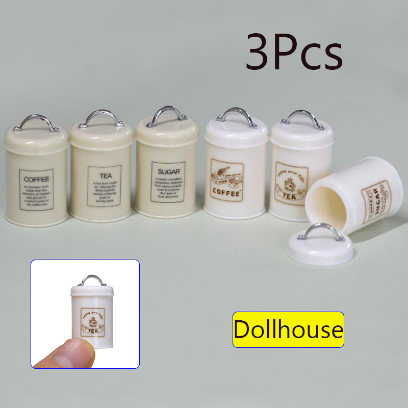 Coffee Tea & Espresso Appliances - 3 Stuks Miniatuur Poppenhuis Mini Voedsel/Thee/Koffieblikjes
