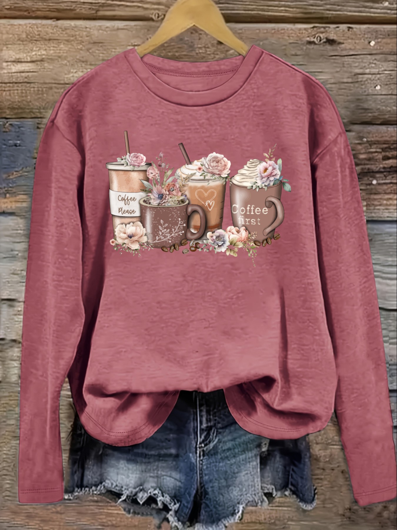 Dames Casual T-shirt met lange - Coffee & Tea Haus recensie en prijs