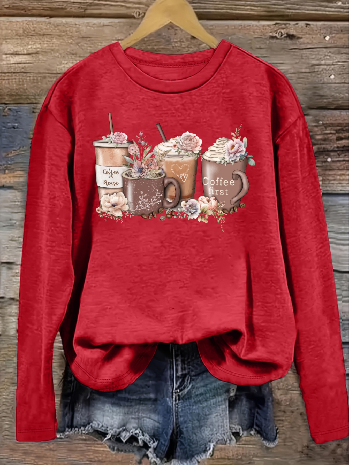 Dames Casual T-shirt met lange - Coffee & Tea Haus recensie en prijs