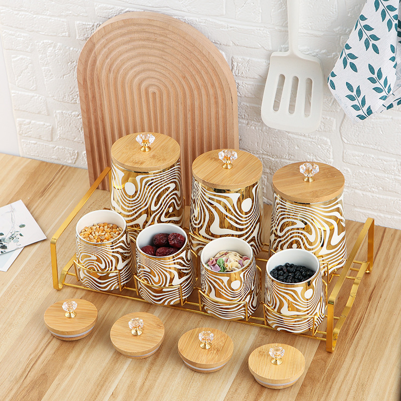 Set van 7-kleuren geglazuurde  - Coffee Tea And Sugar Canister Set recensie en prijs